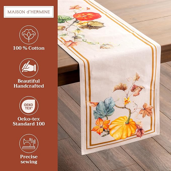 Maison d' Hermine Table Runner 100% Cotton Double Layer Table Runners 72 inches - Image 2