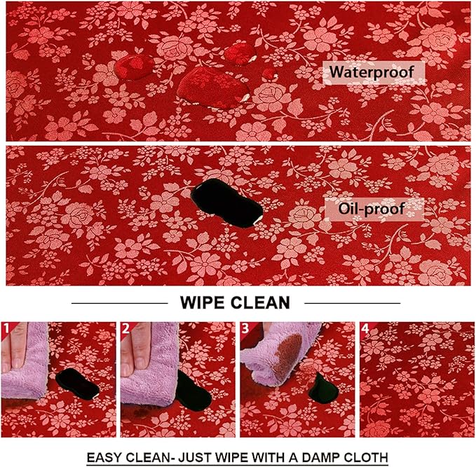 Smiry Rectangle Table Cloth, Waterproof Heavy Duty Vinyl Tablecloths, Wipeable - Image 3