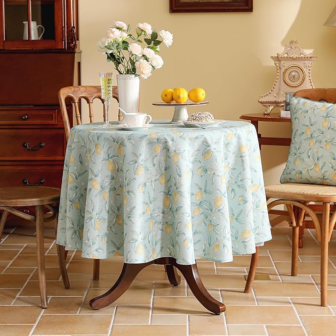 patdrea Designer Linen Vintage Green Tablecloth - Image 2
