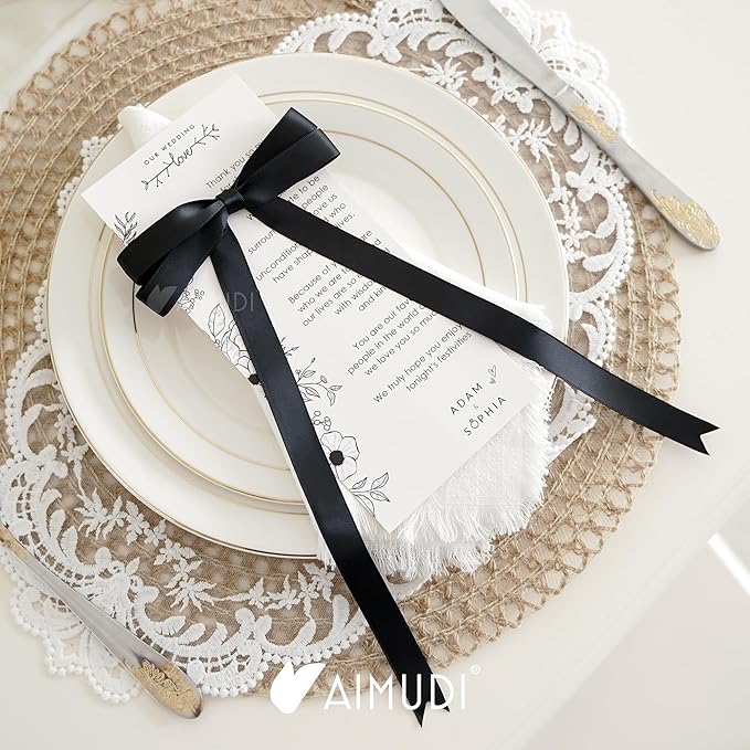 AIMUDI Black Bow 5 × 10" Satin Bow - Image 6