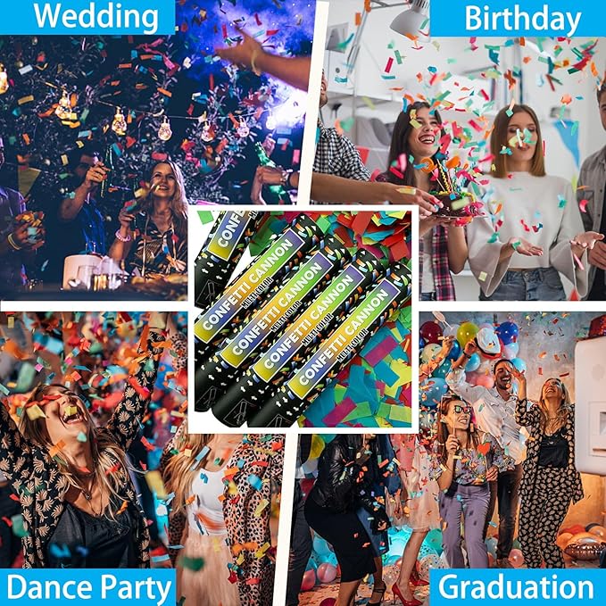 12 Inch Confetti Cannon Multicolor Confetti Popper Party Shooter - Image 6