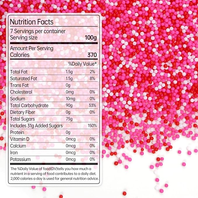 Pink Nonpareils Sprinkles, Edible Sprinkles - Image 2