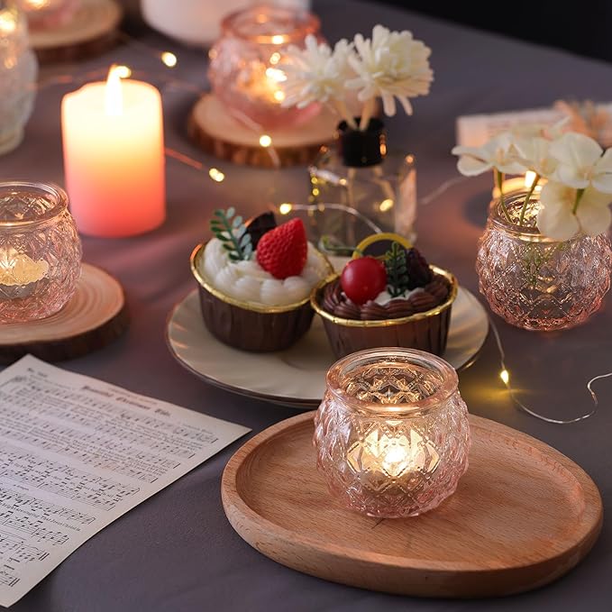 DARJEN 12Pcs Pink Votive Candle Holders - Image 5