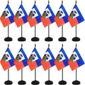 12 Pack Haiti Desk Flags, Haitian Desktop Flag, Small Miniature Office Flags by Unknown
