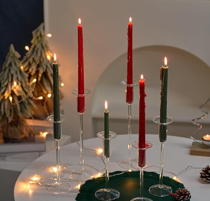 Candle Holder, Glass Taper Candle Tall Candlestick Holder, 3 Different Heights - Image 6
