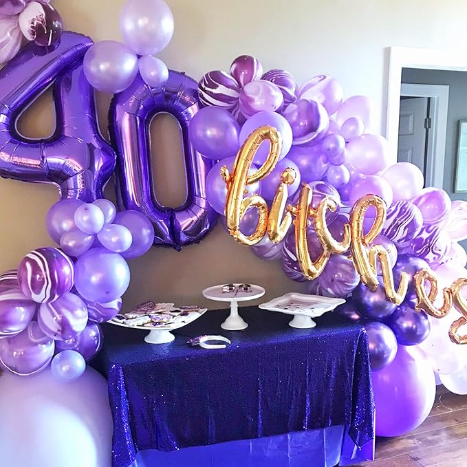 90pack Purple Balloons Different Size 18/12/10/5 Inch Purple Balloon Garland - Image 3