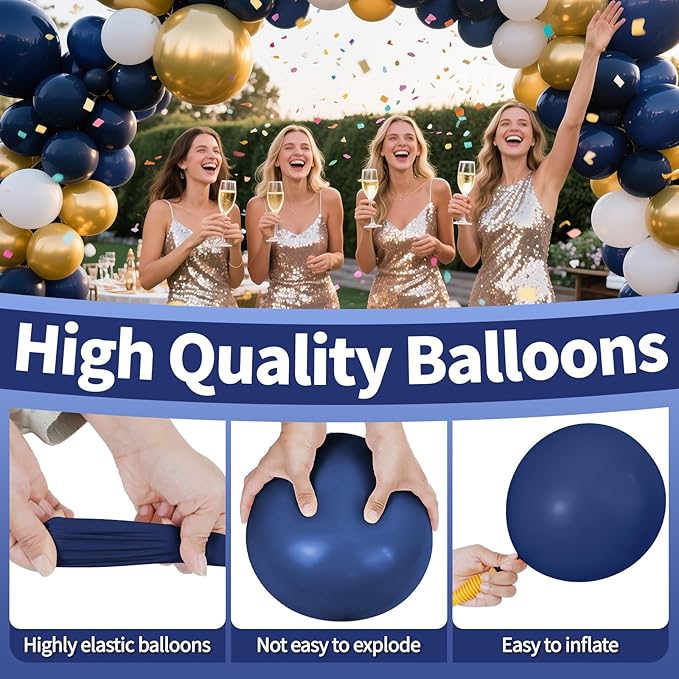 KAWKALSH Navy Blue Balloon 12 Inch - Image 3