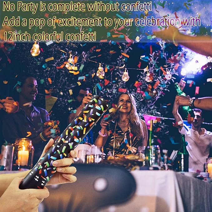 12 Inch Confetti Cannon Multicolor Confetti Popper Party Shooter - Image 3