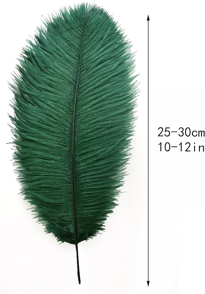 Ballinger Blackish Green Ostrich Feathers Bulk- 24pcs 10-12inch - Image 3