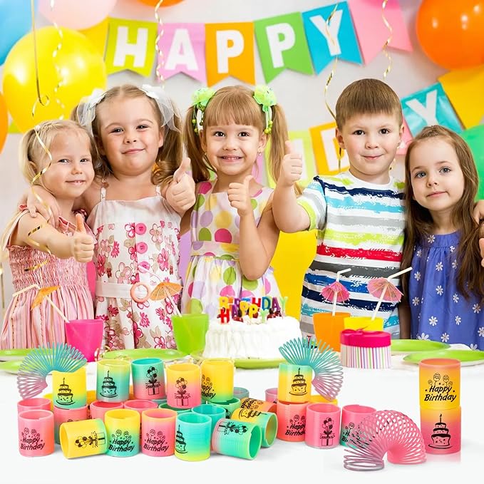 36 Pack Spring Rainbow Magic Fidget Stress Coil Mini Springs Bulk Toys Party - Image 6