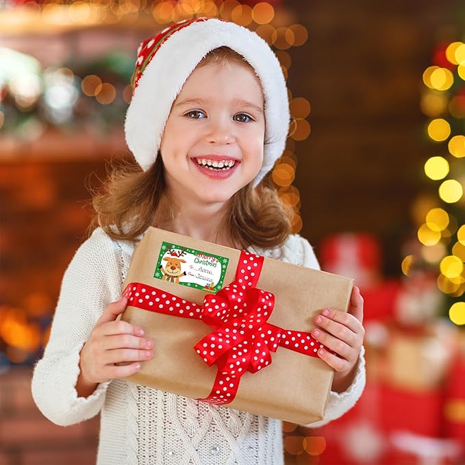 500 PCS Christmas Gift Tags, Christmas Name Tags Stickers Roll, Self-Adhesive - Image 7