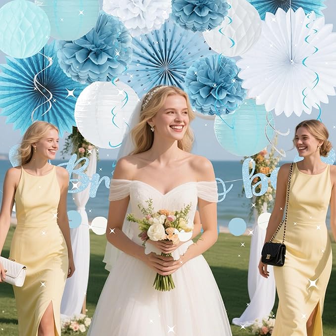 Holkcog Blue White Bachelorette Party Decorations, Wedding Decoration - Image 5