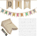 40 PCS DIY Burlap Banner with 42 PCS Letter Stencil Kit by Unknown