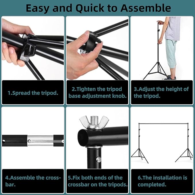 Backdrop Stand 10x7ft Photo Studio Background Stand Support System Backdrop - Image 9