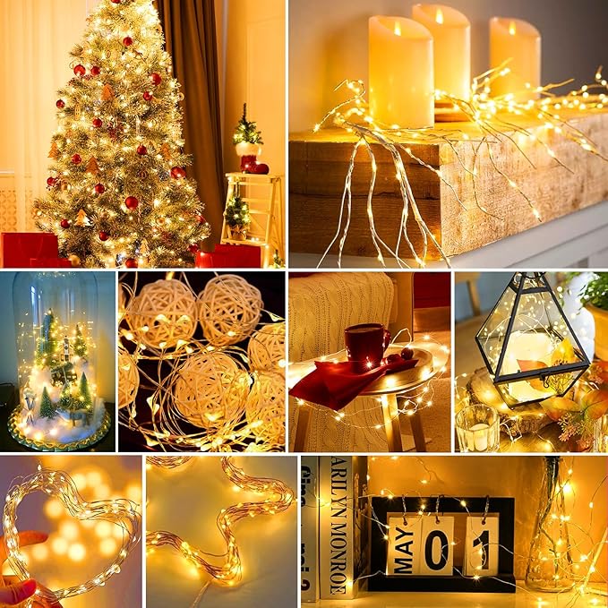pozzolanas 12 Pack Warm White Battery Operated String Lights - 7ft Waterproof - Image 7