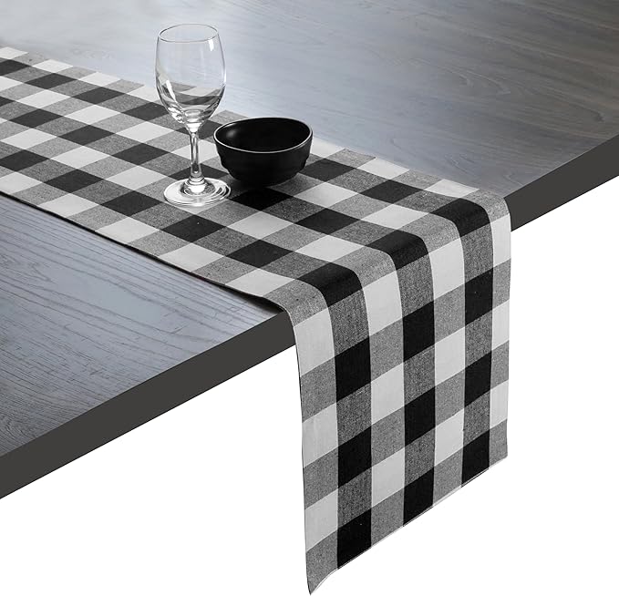 Native Fab Buffalo Check Plaid Table Runner, 100% Cotton, 13x108 Inches by NativeFab