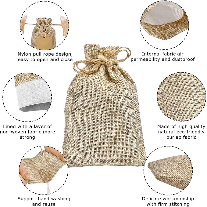 Jutieuo 25pcs Small Burlap Bags - Image 3