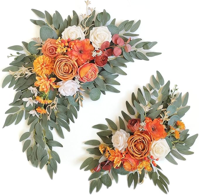 Faux Flower Swag Set of 2 for Wedding Welcome Signs Floral Swag Wedding by Piklado