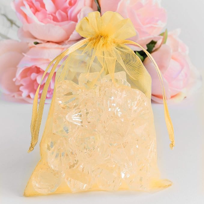 Super Z Outlet 100 Pack 5x7 Inch Mini Sheer Drawstring Organza Transparent Bags - Image 2