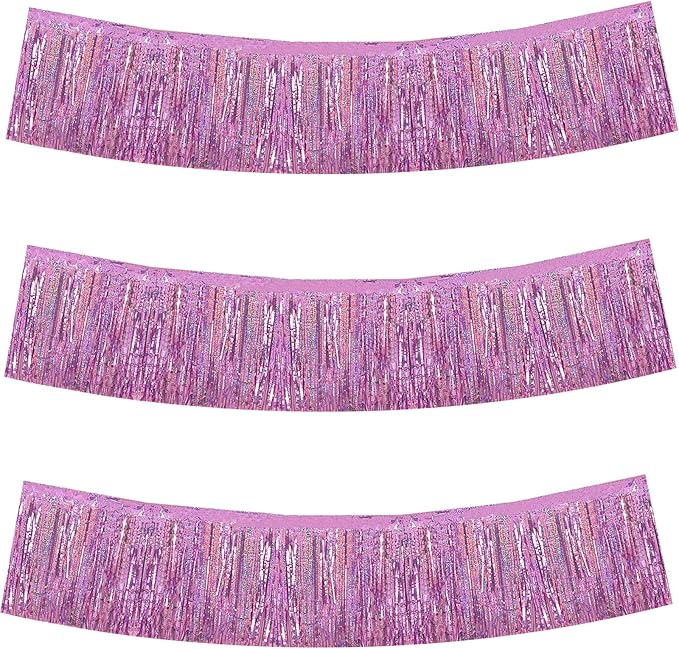 BEISHIDA 3 Packs Metallic Foil Fringe Garland Shining Purple Wall Hanging by Beishida