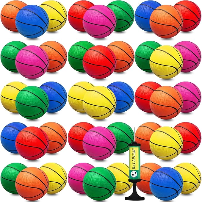 42Pcs 6" Mini Basketball Set, PVC Small Basketballs by Oleitodh