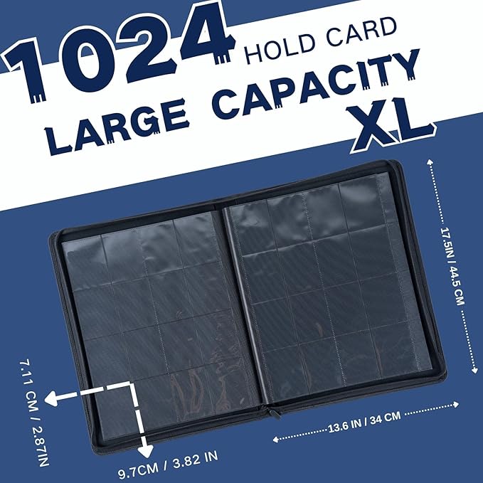 1000+ Pockets Trading Card Binder, 16-Pocket Card Ablum Compatible - Image 3