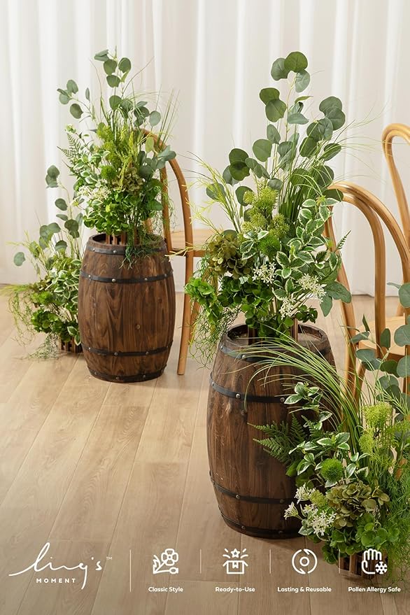 Ling's moment 17.5" Tall Free-Standing Artificial Flowers Arrangements 4 pcs - Image 3