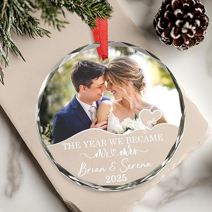 Personalized Our First Christmas As Mr Mrs Christmas Ornament - Image 3