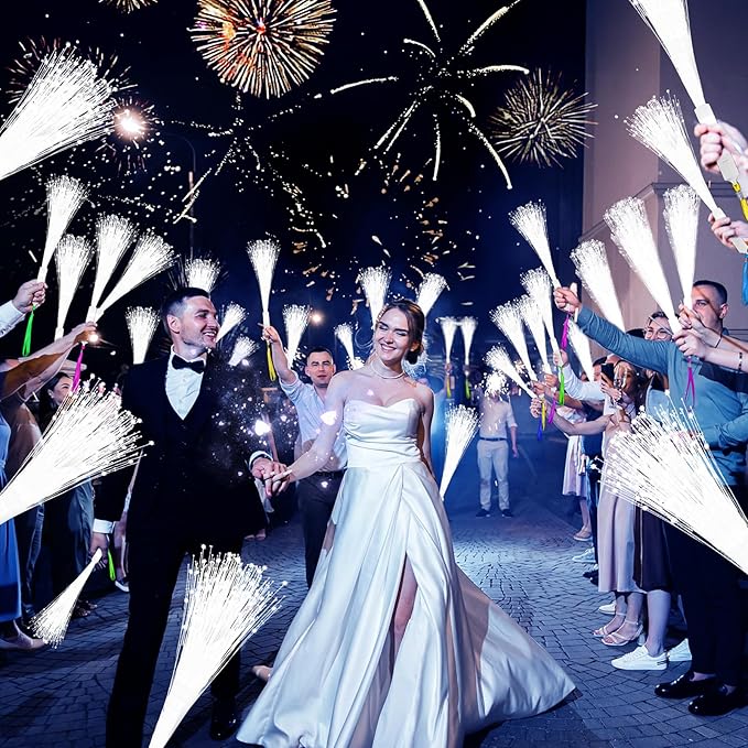 76 PCS White Fiber Optic Sticks, LED Fiber Wands, Fiber Optic Wand - Image 5