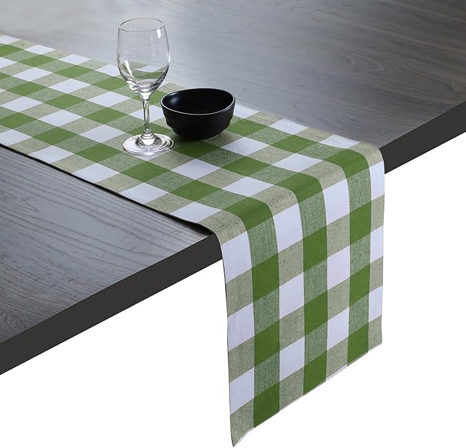 Native Fab Table Runner Buffalo Check Plaid 100% Cotton by NativeFab