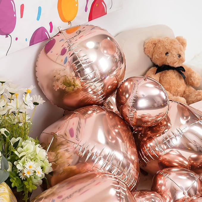 12Pcs Champagne Gold Round Foil Balloons, Metallic Foil Balloon - Image 5