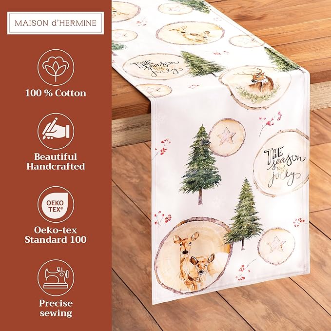 Maison d' Hermine Table Runner 100% Cotton Double Layer Table Runners 72 inches - Image 2