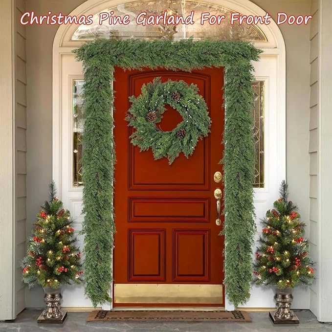 6FT Artificial Christmas Cedar Garland, Realistic Greenery Garlands Soft and - Image 5