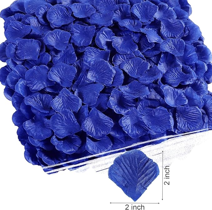 1000 Pcs Dark Blue Rose Petals Artificial Silk Flower Petals Romantic - Image 7