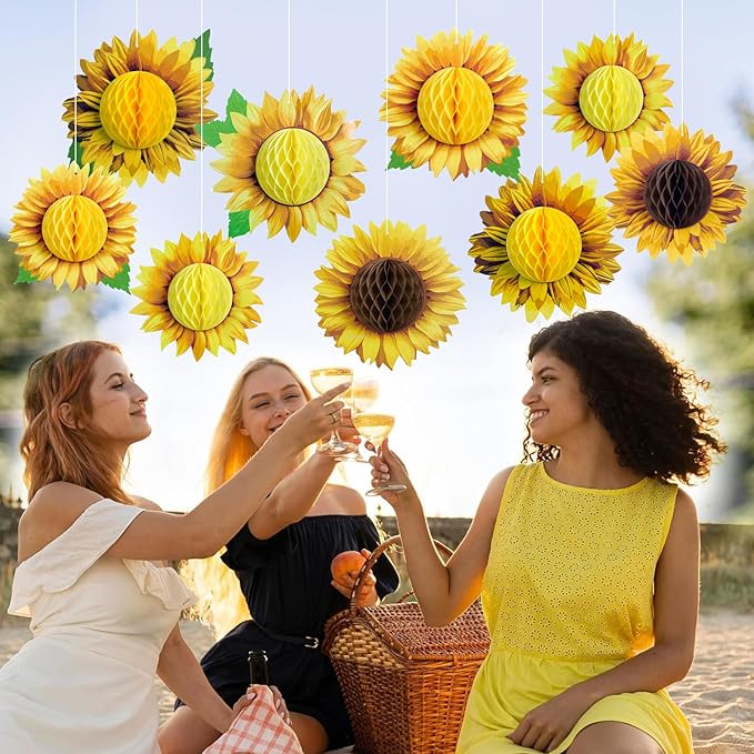 SUNBEAUTY 9 PCS 10 Inches Sunflower Decorations - Image 6