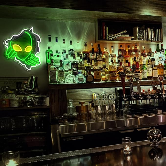 Alien Neon Sign, Dimmable Green Alien Led Neon Lights - Image 7