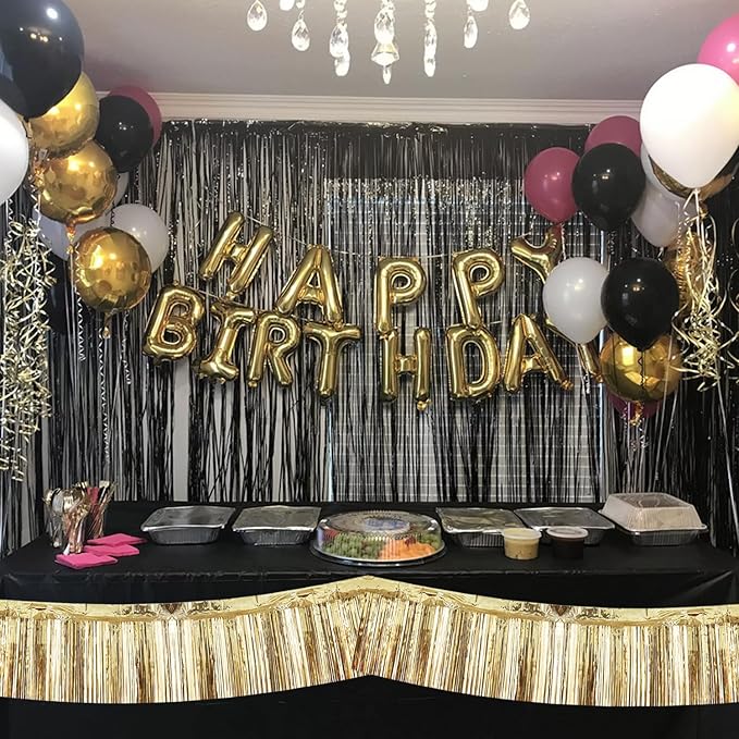 BEISHIDA 3 Packs Metallic Foil Fringe Garland Champagne Wall Hanging Tinsel - Image 5