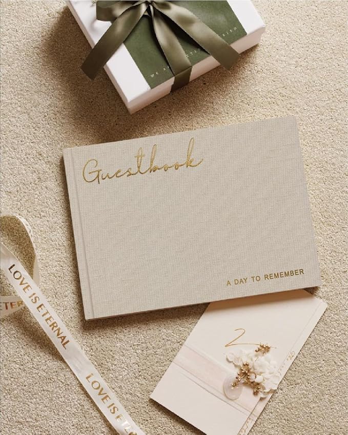 Elegant Linen Wedding Guset Book - Image 6