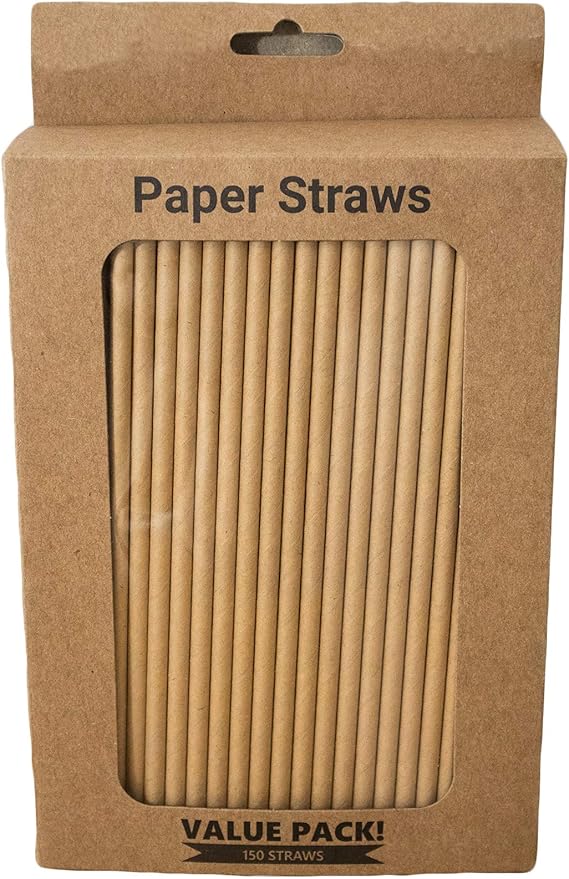 Pack of 300 Natural Kraft Biodegradable 4-Ply Paper Drinking Straws - Image 4