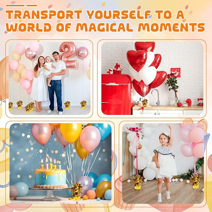 6 Pack Gold Balloon Weights Metallic Holder Anchors Balloon Holder Weights - Image 5