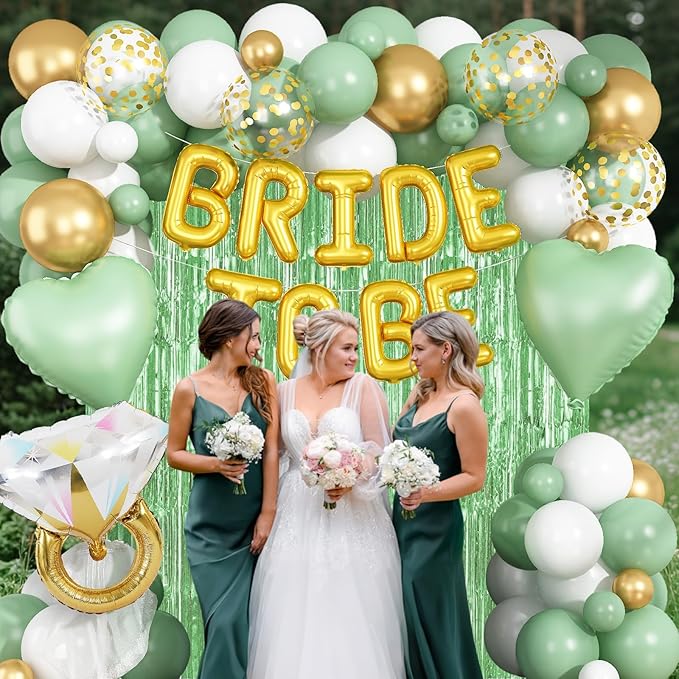 Sage Green Bachelorette Party Decorations, Bride To Be Helium Mylar Foil Letter - Image 6