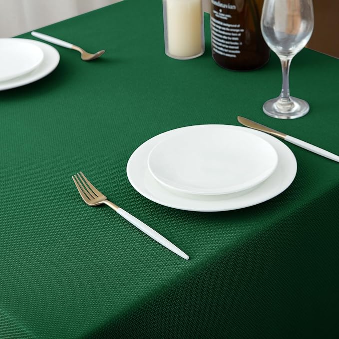 Biscaynebay Textured Fabric Christmas Rectangle Table Cloth 70x120 Inch - Image 7