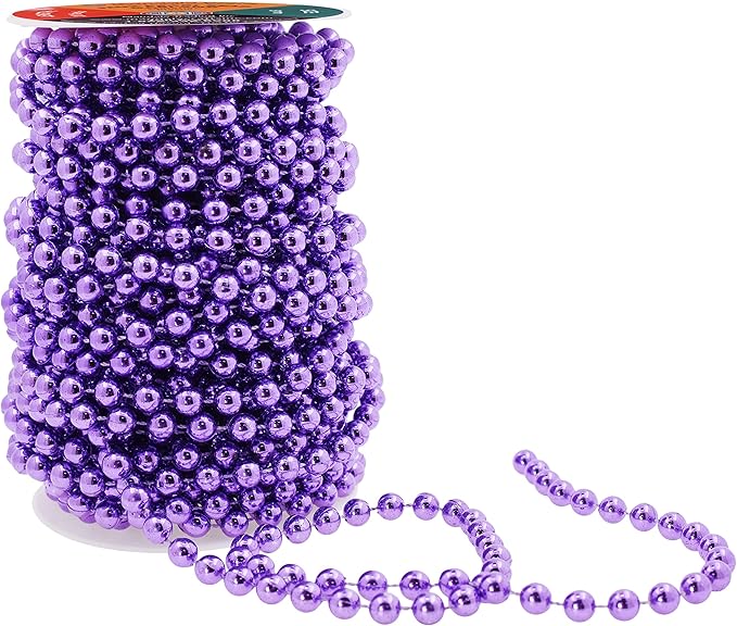 Mandala Crafts 8mm Faux Purple Pearl Beads Roll - Image 3