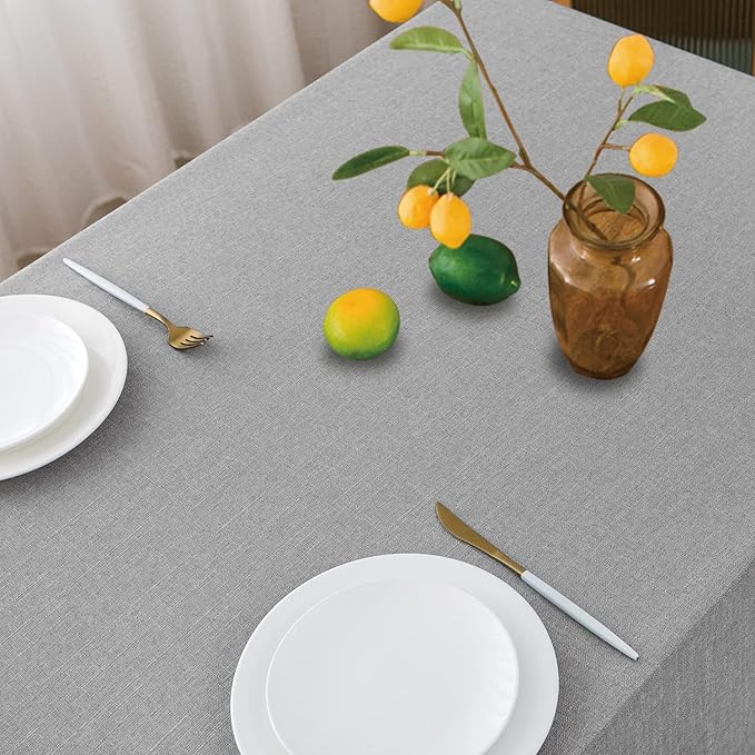 NLMUVW Light Grey Linen Table Cloth - Image 2
