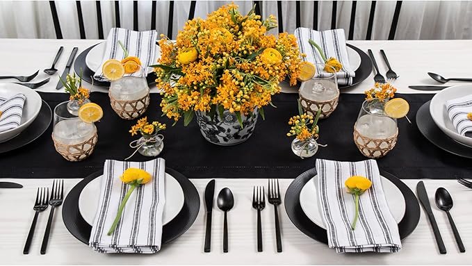 Solino Home Linen Black Table Runner 156 Inches Long - Image 8
