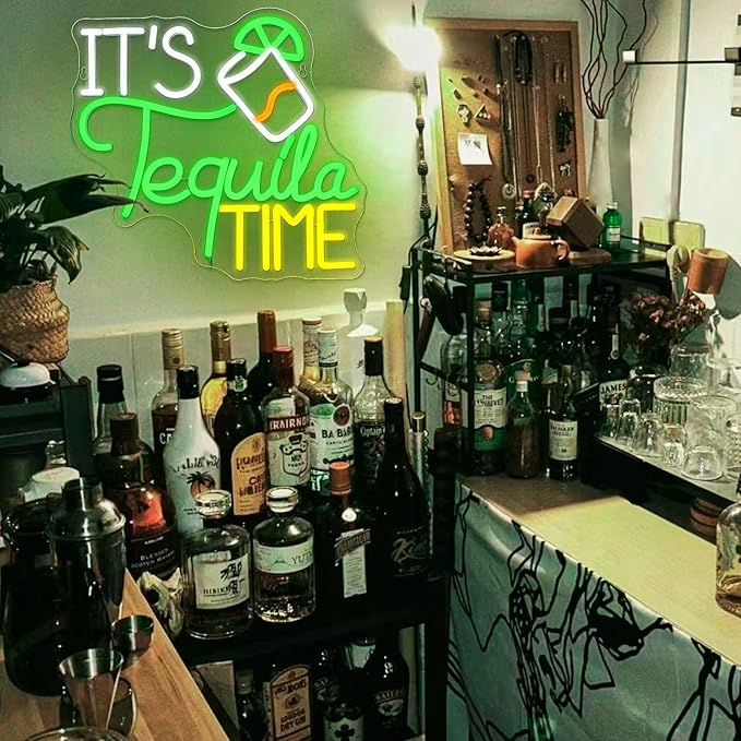 It Is Tequila Time Neon Sign for Wall Decor, Tequila Led Signs, USB Dimmable - Image 7