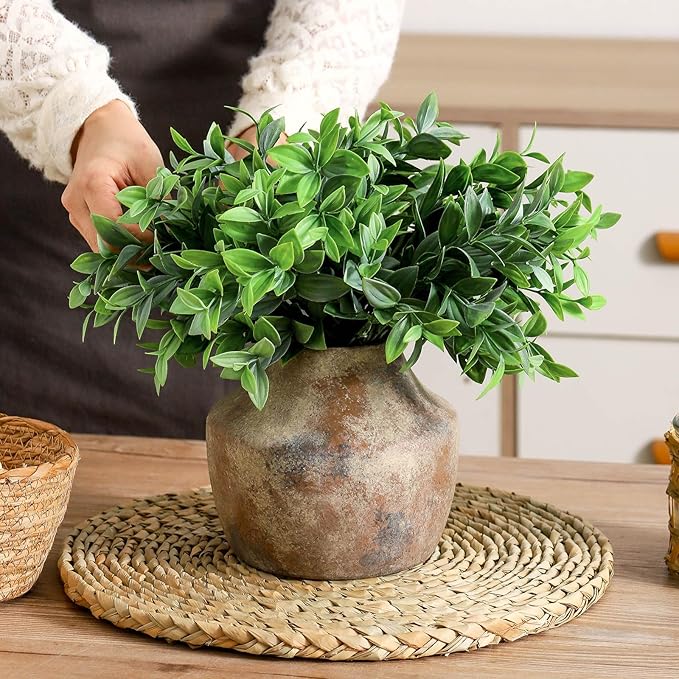 Mitt&Ditt Ceramic Flower Vase, 5.3 inch Pottery Farmhouse Rustic Vase, - Image 8