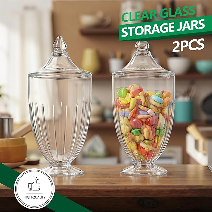 ZEERSHEE 2 Pack 26oz Glass Candy Jars - Image 3