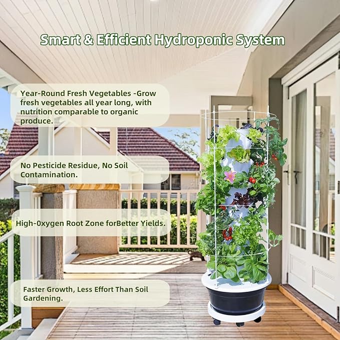 Hydroponic Growing System Kit, Indoor&Outdoor Vertical Hydroponic Growing Garden - Image 7