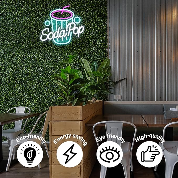 Soda Pop Neon Sign Drink Neon Lights Dimmable Beverage Cup LED Signs - Image 4